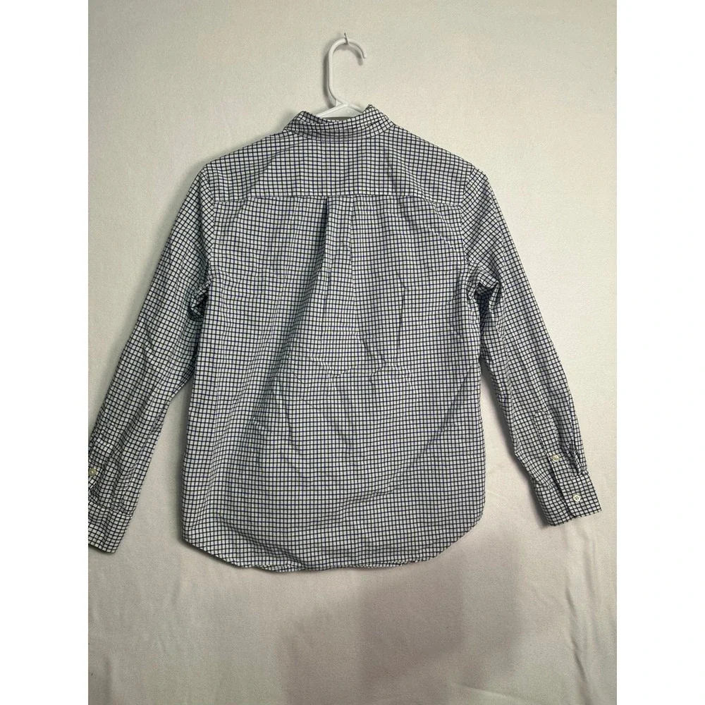 Ralph Lauren Boys Green Navy‎ Blue Tattersall Check Button Down Shirt L 14-16